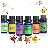 Tenswall Aromatherapy 6 Essential Oils 100% Pure Therapeutic Grade Basic Sampler 10 ml (Lavender,teatree,orange,peppermint,lemongrass,eucalyptus)