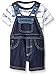 Calvin Klein Baby-Boys Printed Interlock Top and Denim Shortall