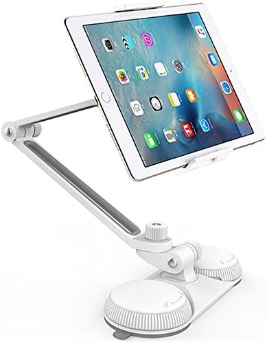 Walkas Tablet Computer/Cell Phone Universal Mount Stand with Suction Cup Base - Up to 10"(White)