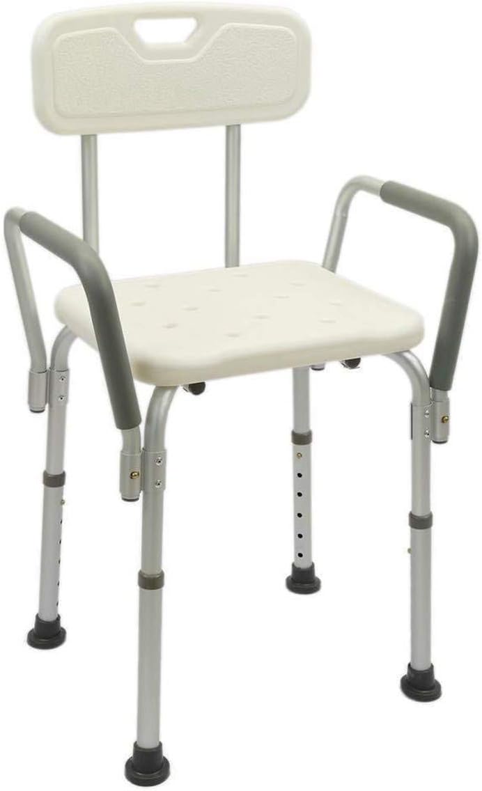 Tcatec Shower Chair Height Adjustable Bath Stool Heavy Duty Aluminium