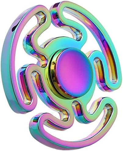 Rainbow Maze Fidget Spinner Multicolor Metal Titanium Alloy Tri Spinner EDC Toy for Kids &amp; Adults - Reduces ADHD Anxiety Boredom