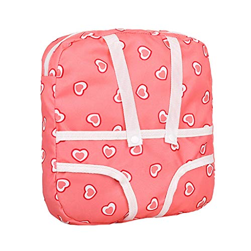 CreazyChildren's Lovely Multifunction Heart Print Shoulder Bag Toy Doll Backpack Bag (pink)