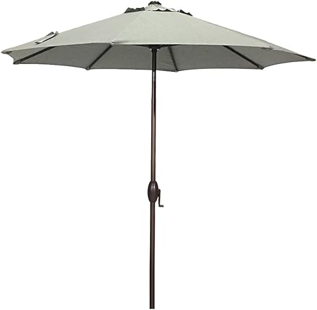 Amazon Com Abba Patio Sunbrella Patio Umbrella 9 Feet Outdoor Market Table Umbrella With Auto Tilt And Crank Canvas Granite Garden Outdoor