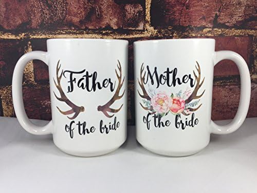 Set Father Mother of the Bride Groom Coffee Mug