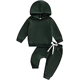 Sprifallbaby Baby Boy Sweatsuit Outfits Solid Color Hoodie Sweatshirt Sweatpants Toddler Infant Spring Fall Clothes Set