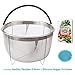 Cuisinedge Steamer Basket for Instant Pot Accessories 6 quart - Stainless Steel Insert Strainer for Instapot 6 qt, 8 qt Pressure Cooker w/Silicone Handle - BONUS Steam Release Diverter, eBook