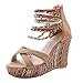 getmorebeauty Women's Wedge Sandals With Pearls Across The Top Platform Sandals High Heels