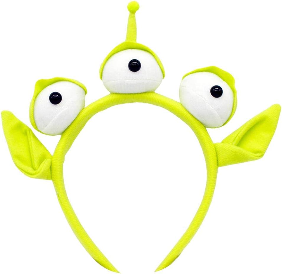 Destinely Headband, Green Monster Headband Party Eyeball Hairband Sweatband Headwrap Alien Furry Costume Headdress Gift, Suitable for Helloween
