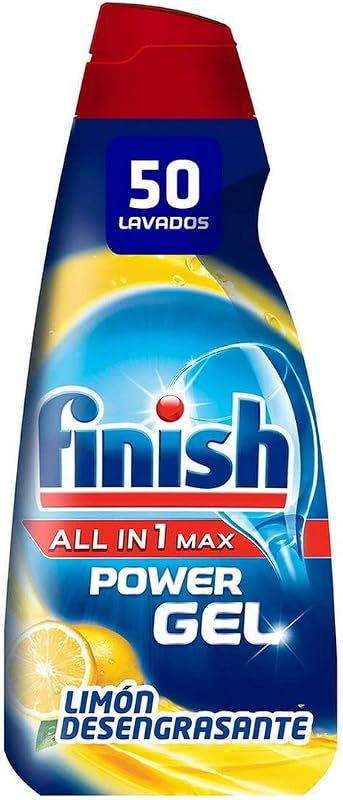 Finish All in 1 Max Power Gel Limão Desengordurante Detergente para Lavar Louça (50 lavagens) - 1000ml