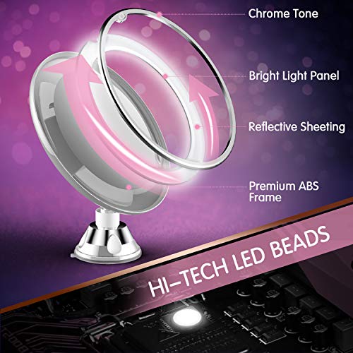 image for MTORED 2020 Upgraded 10x Magnifying Lighted Makeup Mirror with Lights,