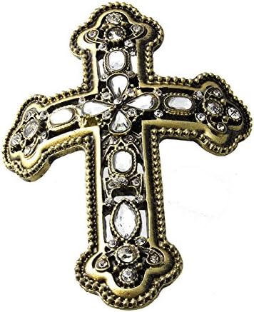 Occasion Gallery Gold Tone Jeweled Cross Candle Pins, Set of 4 Pieces, 2.5" x 3"