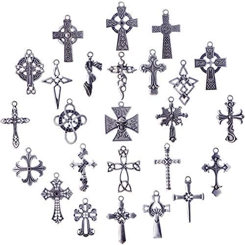 Celtic Cross Charms for Jewelry Making (Antique Silver Cross 2)