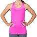 Max Threads Womens Racerback Tank Top - Workout Top With Built-In Bra and Removeable Modesty Cups - Pink - Large