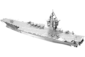 Piececool 3D Metal Puzzles for Adults, USS Enterprise CVN-65 Battleship Model Building Kits, DIY 3D Metal Puzzle Aircraft Carrier Toy for Adults, Great Gifts Idea, 130 Pcs