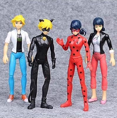 No 4 unids/Lote Ladybug Lady Bug muñeca Figura de Acción Juguetes Lindo Anime Adrien Marinette Plagg Tikki PVC Figura-2-6 Piezas 1: Amazon.es: Hogar