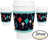MOXIE Cup Sleeves 3 pack – Reusable Coffee Sleeves - Insulated to protect your hands! – Perfect for hot & cold drinks - One size fits all (Kites 3pk)