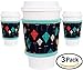 MOXIE Cup Sleeves 3 pack – Reusable Coffee Sleeves - Insulated to protect your hands! – Perfect for hot & cold drinks - One size fits all (Kites 3pk)
