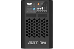 ISDT PD60S XT60 Connector 60W 6A Battery Balance Charger Type-C Input for 1-4S Lipo Battery，Life, Lilon, LiHv/Pb/NiMH Battery - XT60