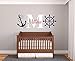 CRYPTONITE Personalized Name & Initial Rudder & Anchor Vinyl Wall Decor I Nursery Wall Decal for Baby Boy & Girl Decoration I Nautical Decor I Multiple Options of Customization (Wide 30