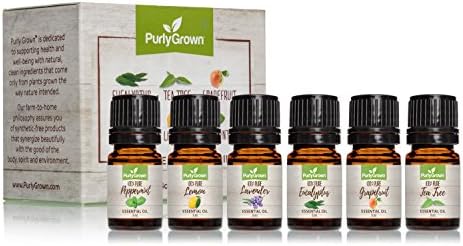 Pure Essential Oils Set for Aromatherapy: Tea Tree Peppermint Lavender Eucalyptus Grapefruit Lemon - Healing Oil Solutions for Psoriasis Treatment, Arthritis, Eczema, Headache Relief, Allergies, Acne
