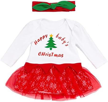 Koupa Baby Girls Outfits My First Thanksgiving/Christmas Romper Tutu Dress & Headband Sets