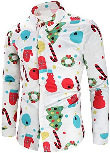 Christmas Jumpers for Men Linqi1164 Xmas Snowflakes Santa Print T Tee Shirts Tunic Pullover Tops Blouse Swearter Jumper Sweatshirt Costume