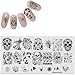 Mezerdoo 1Pcs Skull and Spider Web Series Nail Art Stamping Template