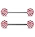Jstyle 316L Stainless Steel Body Jewelry 14G Nipplerings Piercing Jewelry Barbell Crystal Ball Bar 4 Pairs