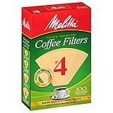 Melitta #4 Super Premium Cone Coffee Filters, Natural Brown, 100 Count (Pack of 6)