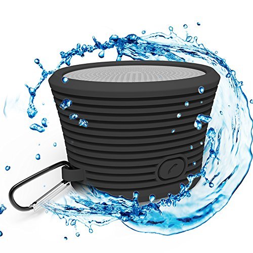Proxelle Waterproof Bluetooth Speaker, Rechargeable Wireless Speaker w/ Built-in Mic Microphone, Controls and Subwoofer for Bicycles, Driving, Climbing, Smartphones and Computers