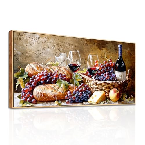 SERIMINO Modern Living Room Decoration Frames, Large Decorative Canvas, Vintage Kitchen Decoration, Red Wine Paintings Bedroom, Dining Room, Hallways, 50 x 100 cm