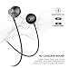 Bluetooth Headphones, Wireless Sport Earphones, In-Ear HD HiFi Stereo Earphone with Mic, Secure Fit, Noise Cancelling, Sweatproof, IPX4 Waterproof, Magnetic, Lightweight, for Gym, Running (Black)
