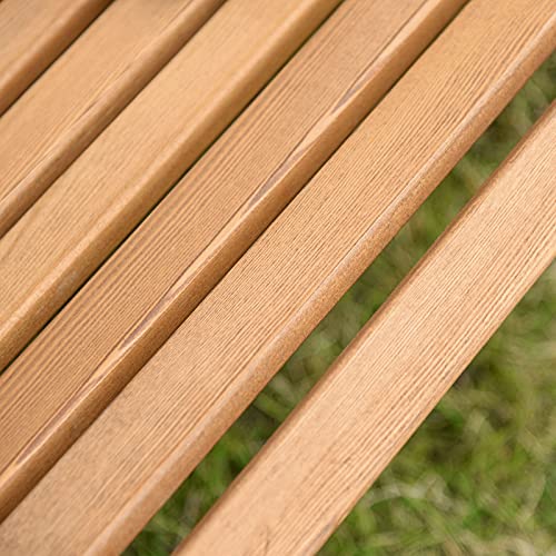 GXK Schaukel 2-Sitzer Gartenschaukel mit Sonnendach Lärchenholz Cremeweiß – Bild 8