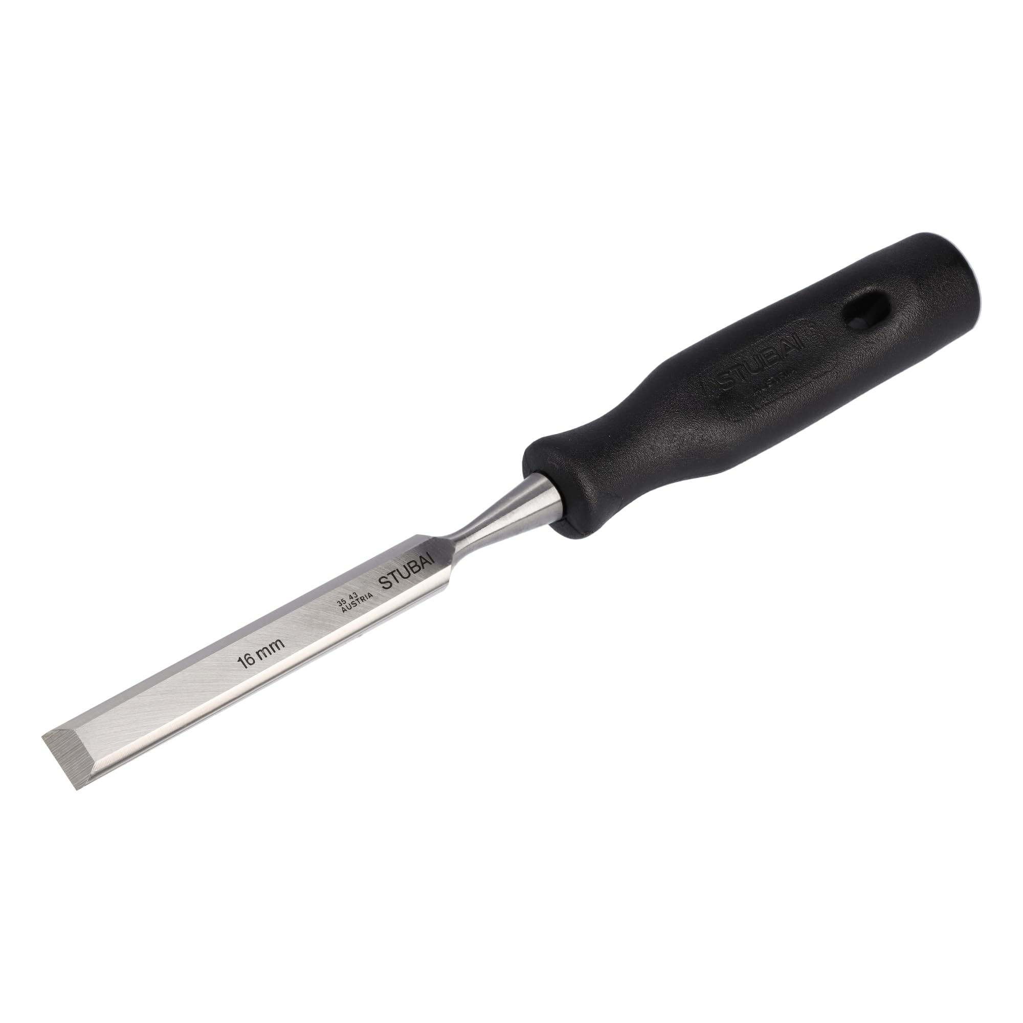 Stubai 354316 Wood Chisel with PP-Handle, Silver/Black, 16 mm