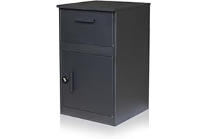 xhlokk Package Delivery Boxes for Outside, Large Parcel Mailbox Outdoor Storage Box, Galvanized Steel Package Wall Mounted Lockable Parcel Box for Porch, Curbside, Patio, 24.0"x15.2"x14.4"