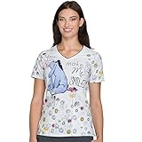 Tooniforms By Cherokee Women's V-Neck Eeyore Print Scrub Top