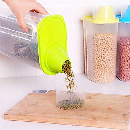 Unmengii Plastic Creative Home Cereal Grain Bean Rice Household Storage Container Box Kitchen Food - Thumbnail 3
