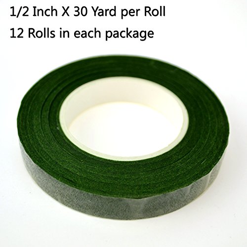 image for Star 12 Rolls 1/2 Inch Wide Floral Tape Slightly Adhesive | 360 Yards 