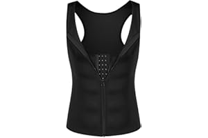 Cambkatl Men's Waist Trainer Vest Sweat Vest Zipper Sauna Girdle Tank Top Sleeveless Workout Compression Shirt Shapewear