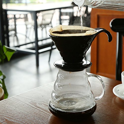 Dealglad Heat Resistant Glass Hand Drip Coffee Pot Coffee Server Kettle Coffee Maker Teapot (600ml)