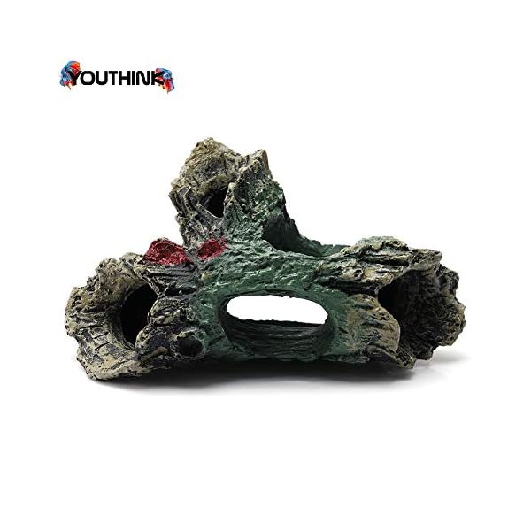 YOUTHINK Legni Arredo per Acquario,Acquario Legno Acquario Ornamento Artificiale Tronco in Resina Grotta per Acquario…