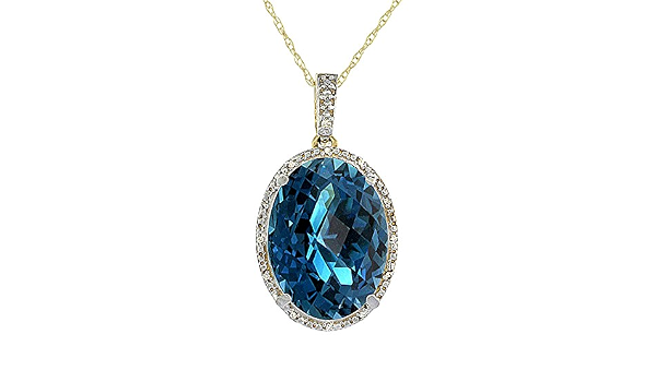 10K Yellow Gold Genuine London Blue 