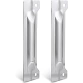 Landhoow 2 Pcs 3"x11" Latch Guard Plate Cover Electroplated Carbon, Silver | Door Latch Cover, Protector Door Security Strike Plate, Against Forced Entry, Easy to Install for Outswinging Doors