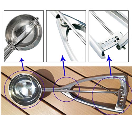 image for N/X witways: Small Ice Cream Scoop - Stainless Steel Cookie Scoop Melo