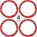Silicone Pie Protectors Adjustable Silicone Pie Crust Shield Pie Crust Protector Kitchen Tool for Baking Pie Fit 8 Inch to 11.4 Inch Diameter Pies, 4 Pieces (Red)