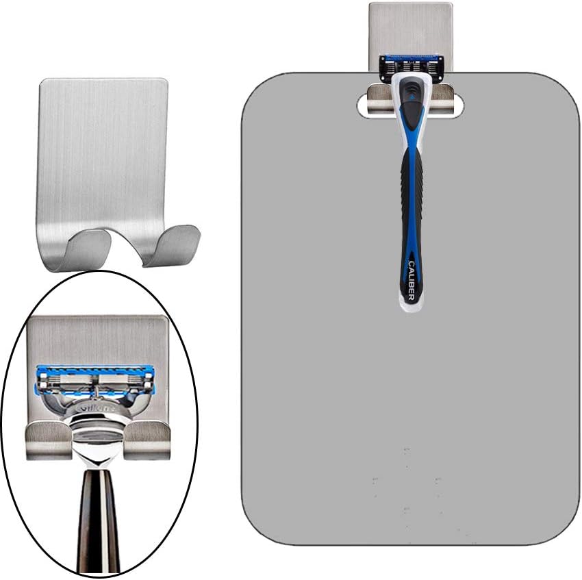 XoYo-Fogless Shower Mirror, Includes 1 Adhesive Hooks, Anit-Fog Shower Mirror, Shower Makeup Shave Mirror, Frameless Shower Mirror, Wall Hanging Mirror (Large, Shaver Hook) -