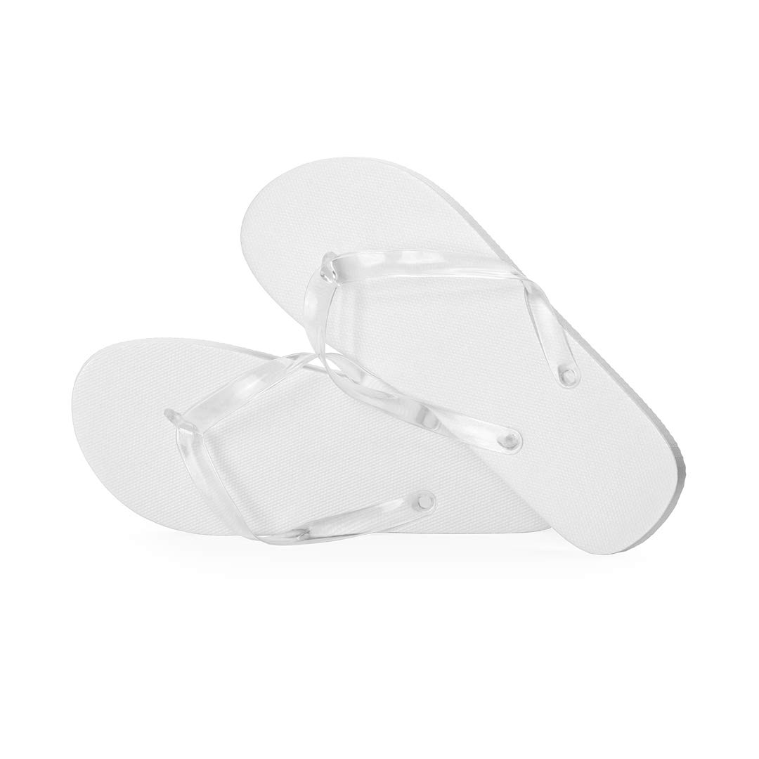 eBuyGB Women's Unisex Adult's Flip Flops Bright Foam Summer Sandals Beach Holiday Pool Footwear, White, 5 6 UK