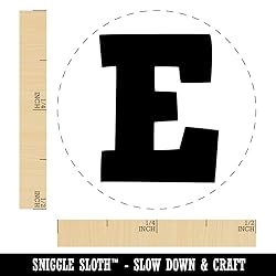Fun Bold Font Letters and Numbers Rubber Stamp for