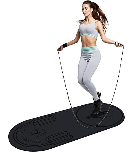 Tapis De Corde à Sauter Extra épais – Antidérapant, 150x60 Cm, En Caoutchouc, Pour Yoga, Pilates, Fitness Indoor
