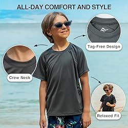 Kanu Surf Boys' Short Sleeve UPF 50+ Rashguard Swim